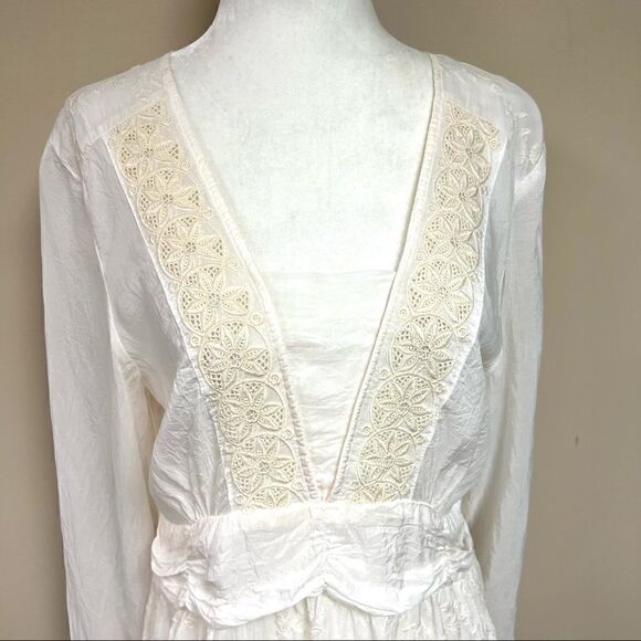👠J Jill peasant romantic embroidered top. Size Med - Picture 3 of 10